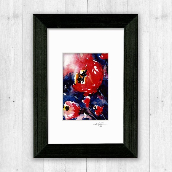 Flower Print in Mat from original painting by Kathy Morton Stanion - Poppies 1 - Picture 3 of 4